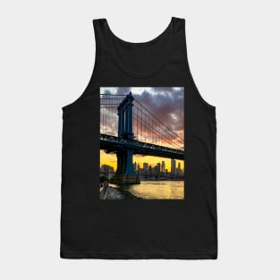 Manhattan Bridge Skyline Sunset Brooklyn New York City Tank Top